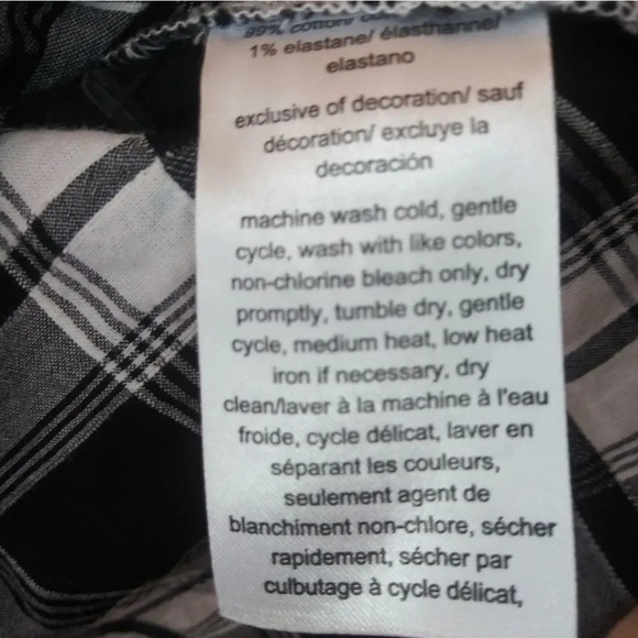 TOMMY HILFIGER PLAID SHIRT - BLACK & WHITE - Picture 3 of 5